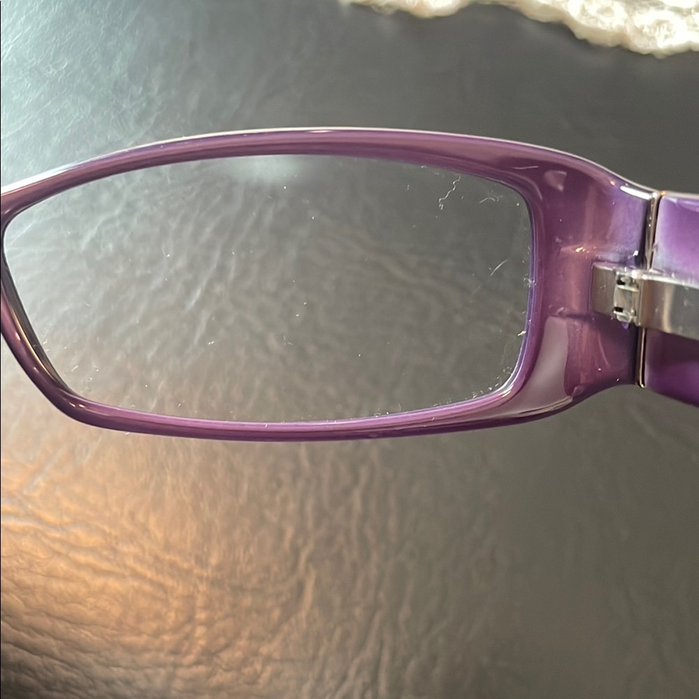 Fendi Purple Rectangular Glasses With Glossy Fini… - image 6